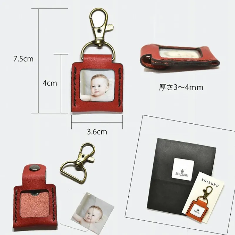 pu leather pet memorial photo keychain - MOQ 20pcs factory direct - view 4