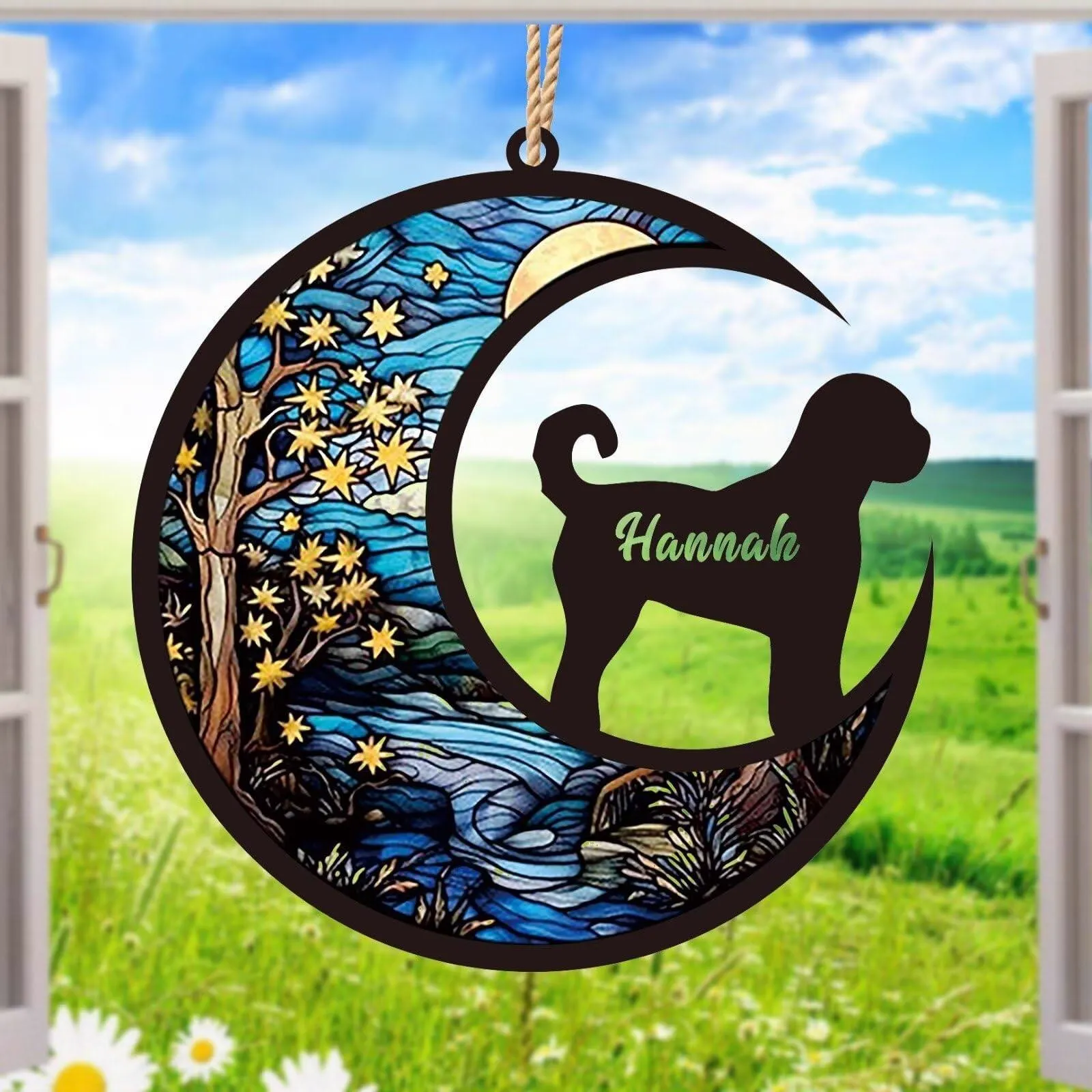 custom moon pet window ornament memorial