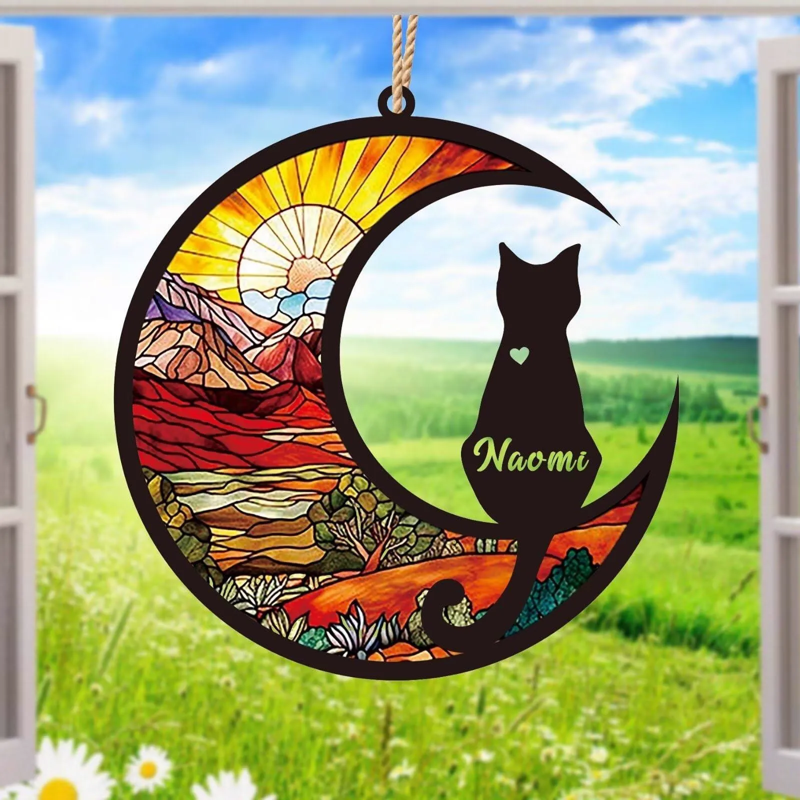 custom moon pet window ornament memorial - view 2