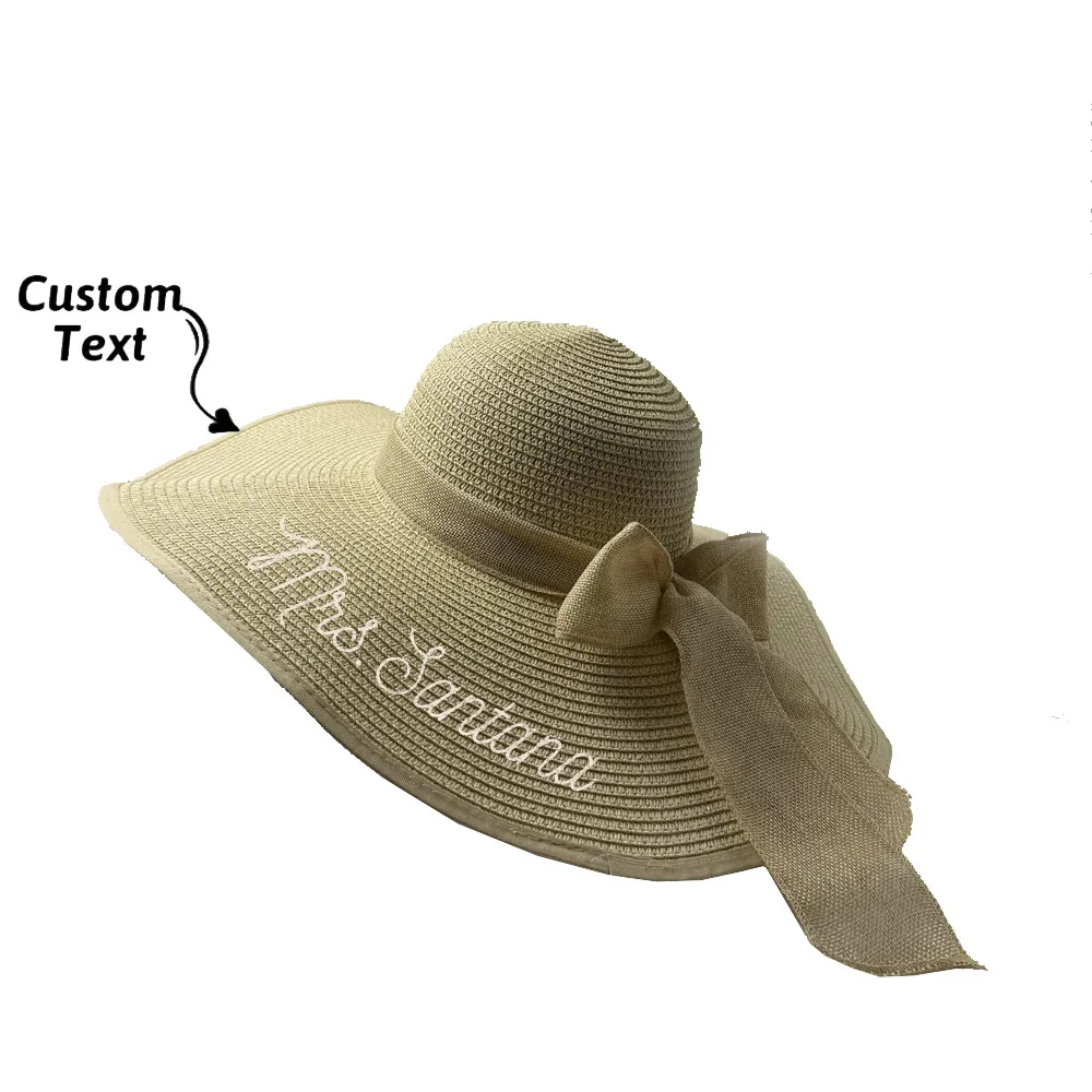 custom wide brim straw sun hat - bulk order discount available