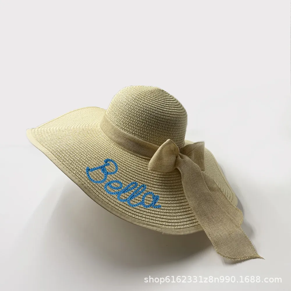 custom wide brim straw sun hat - bulk order discount available - view 3