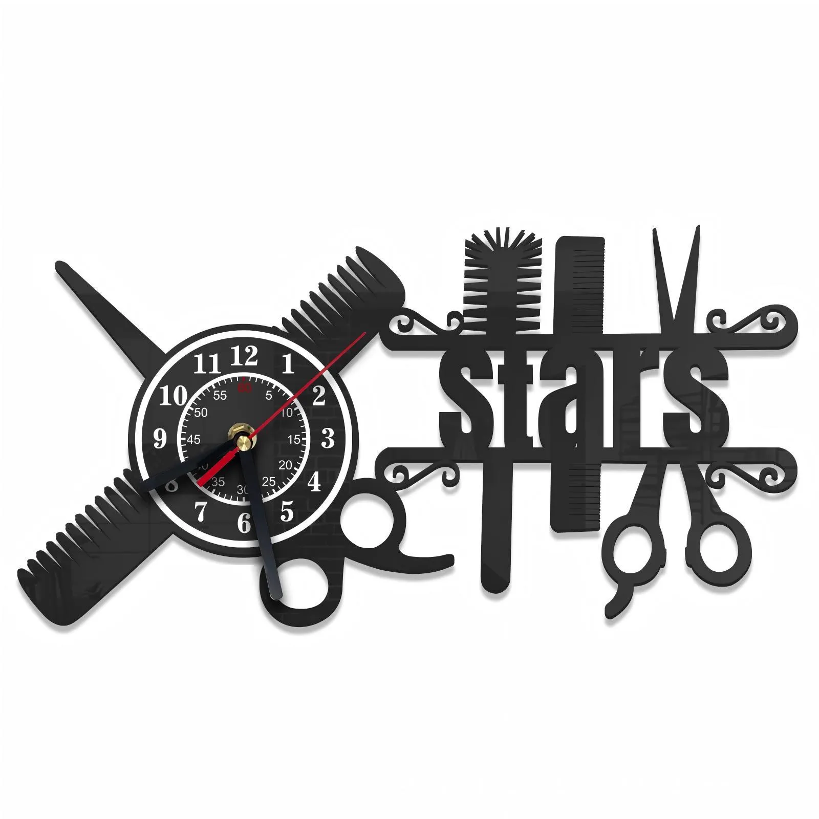 custom barber shop wall clock - custom color and size accepted - view 4