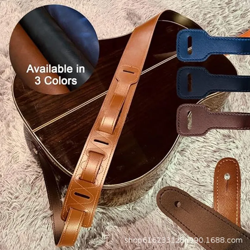 custom pu leather guitar strap - MOQ 20pcs factory direct