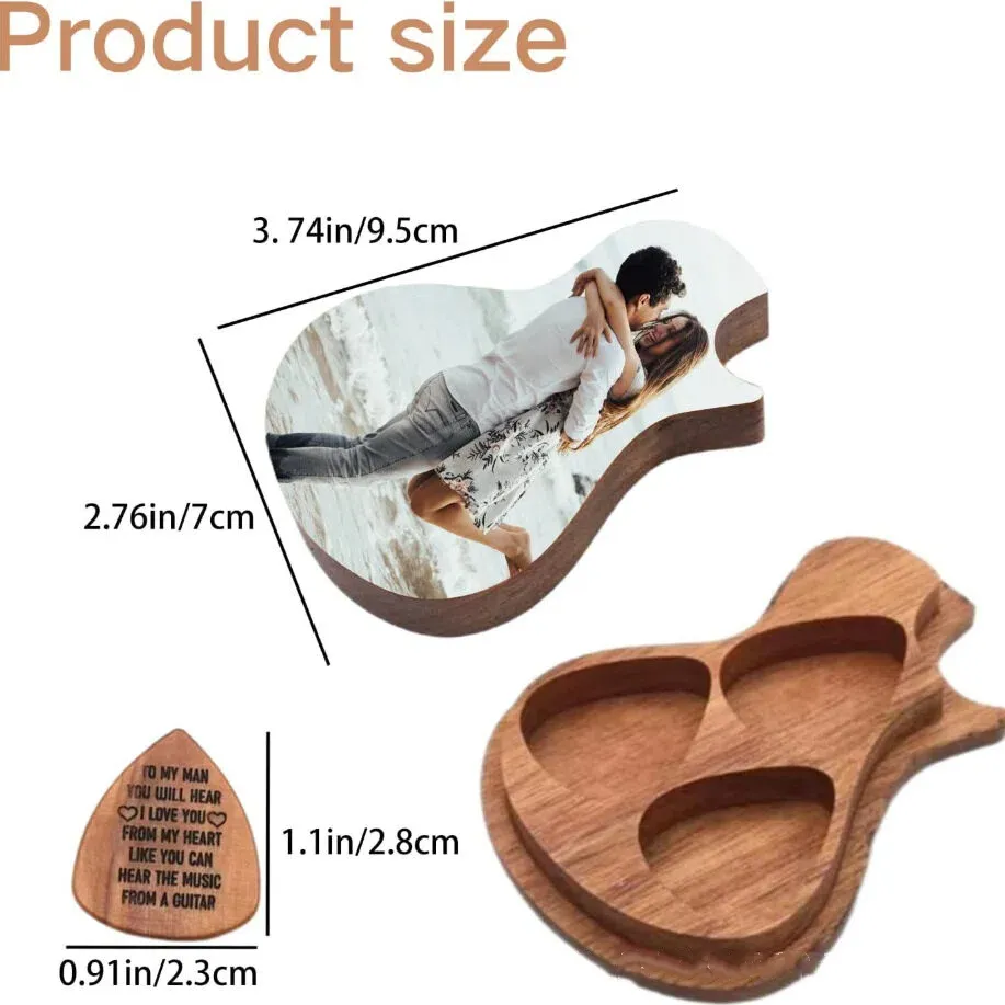 custom wooden guitar pick box - low MOQ custom order - view 3