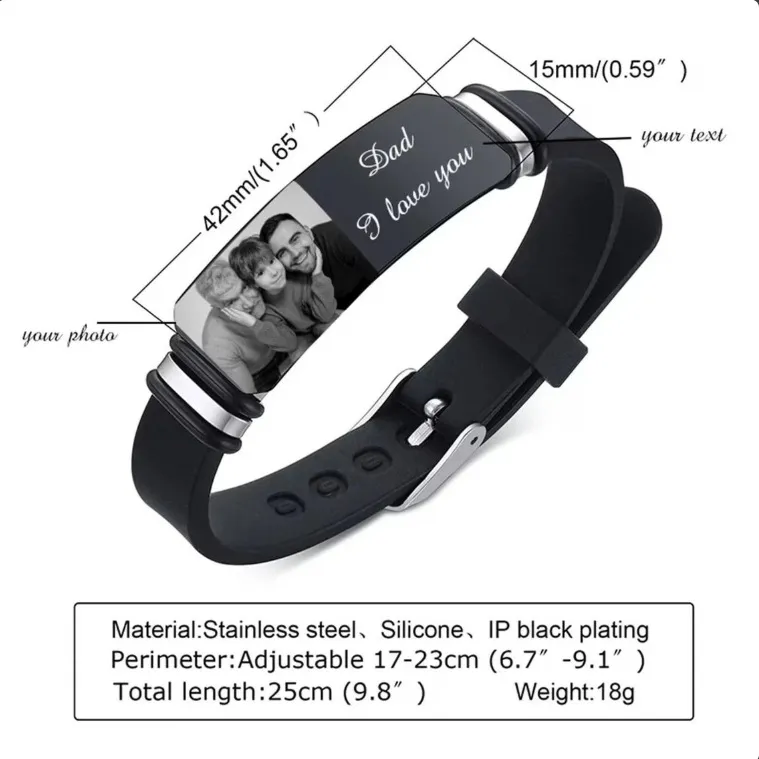 custom silicone engraved bracelet - 7-day sample lead time - view 3