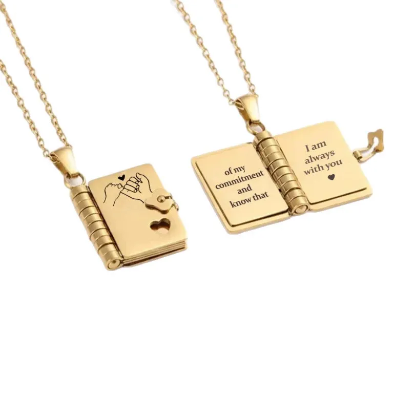 custom love letter book necklace - bulk order discount available - view 4