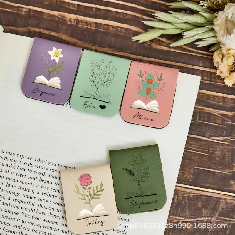custom magnetic leather bookmark colorful - OEM custom logo accepted - view 2