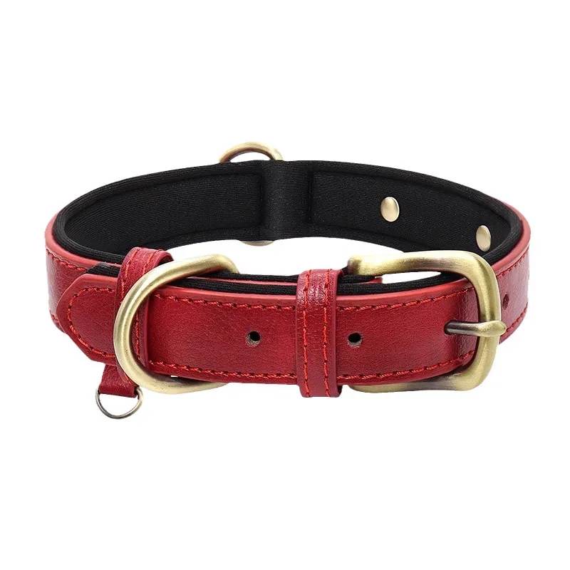 custom leather dog collar engraved - MOQ 20pcs factory direct - view 5