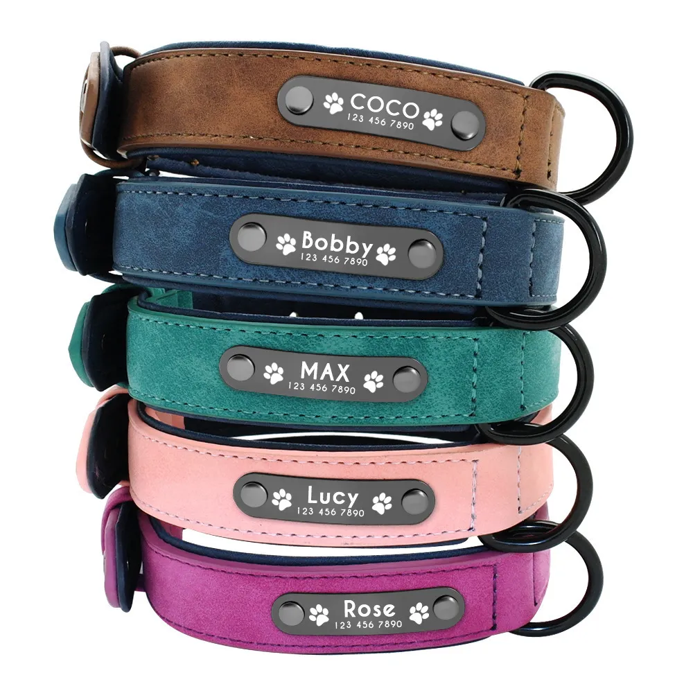 custom leather pet collar id tag - low MOQ custom order