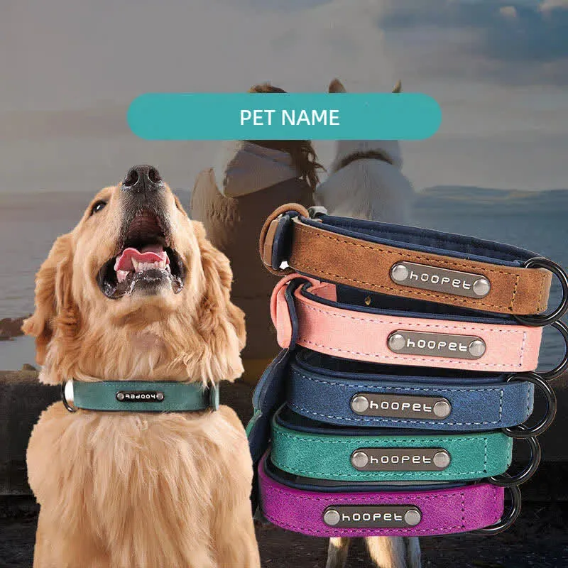 custom leather pet collar id tag - low MOQ custom order - view 2