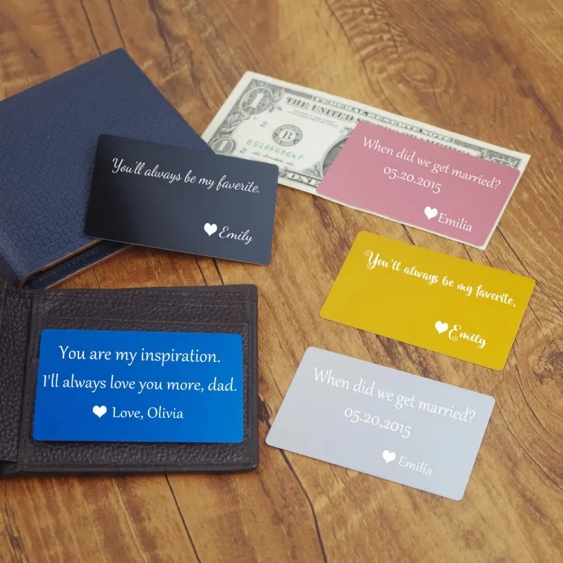 custom wallet insert card personalized - corporate gift wholesale supplier - view 2