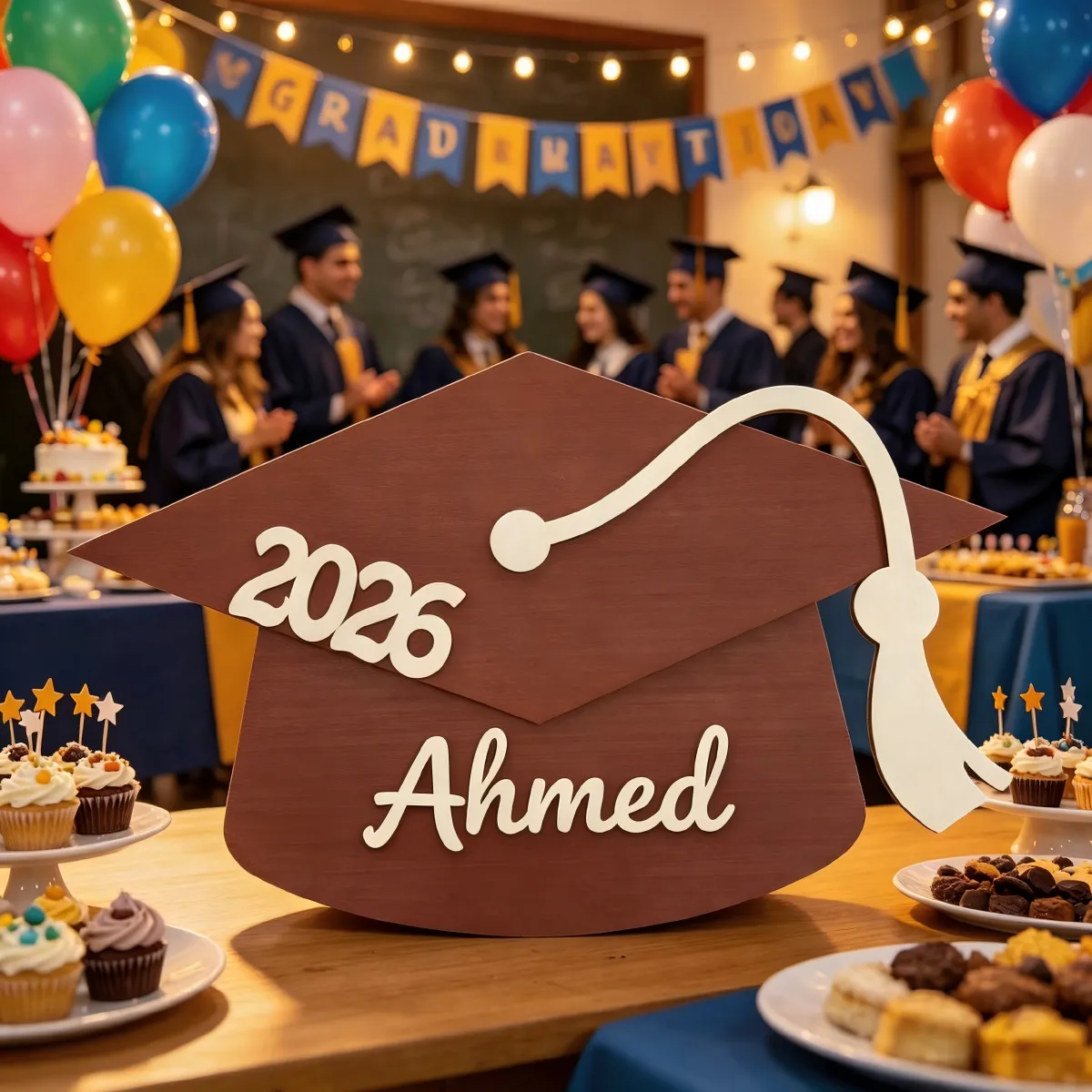 custom wooden graduation cap sign - B2B direct from factory China