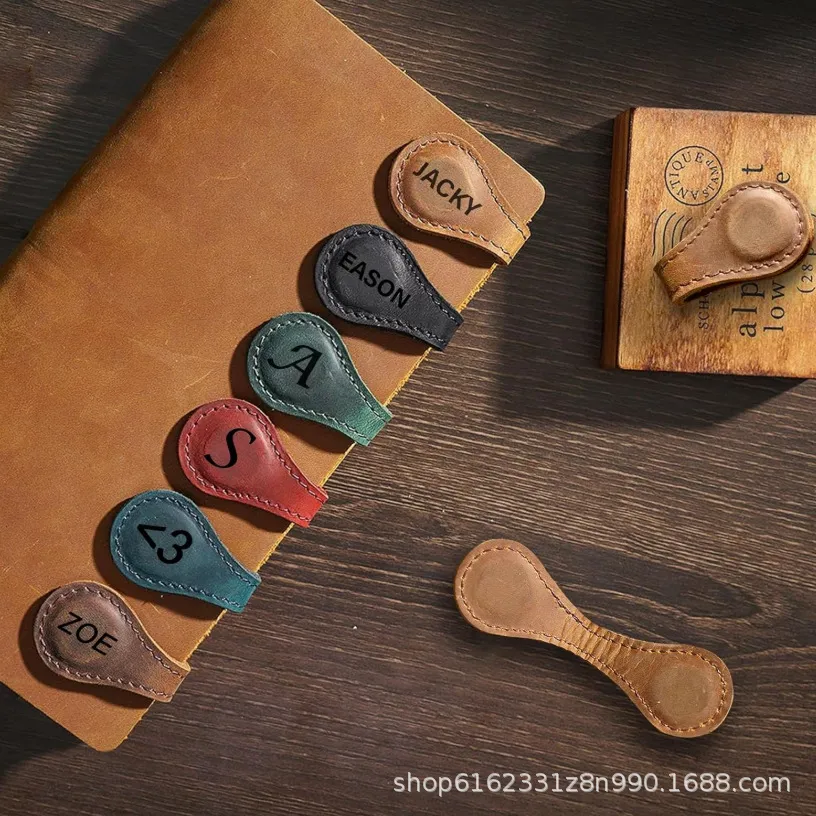 custom engraved leather magnetic bookmark - get quote wholesale price