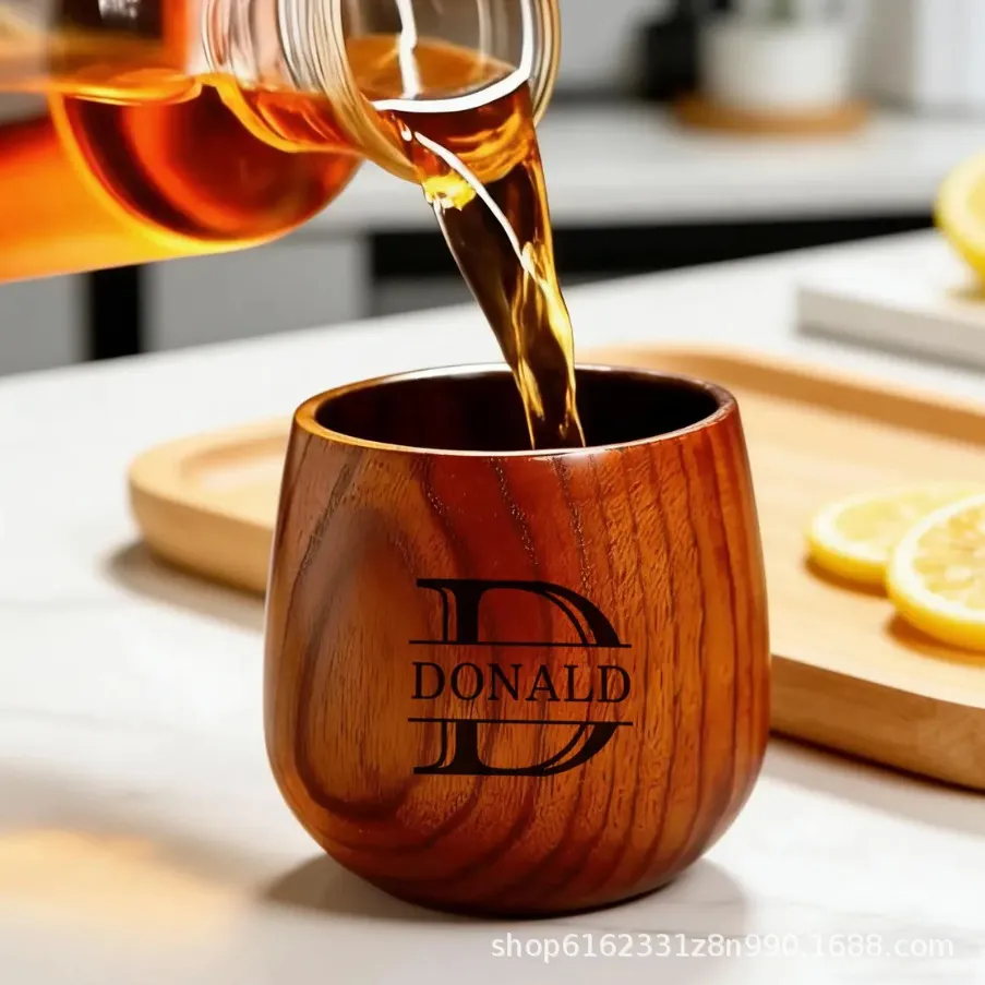 custom carbonized wooden beer mug - factory direct wholesale price