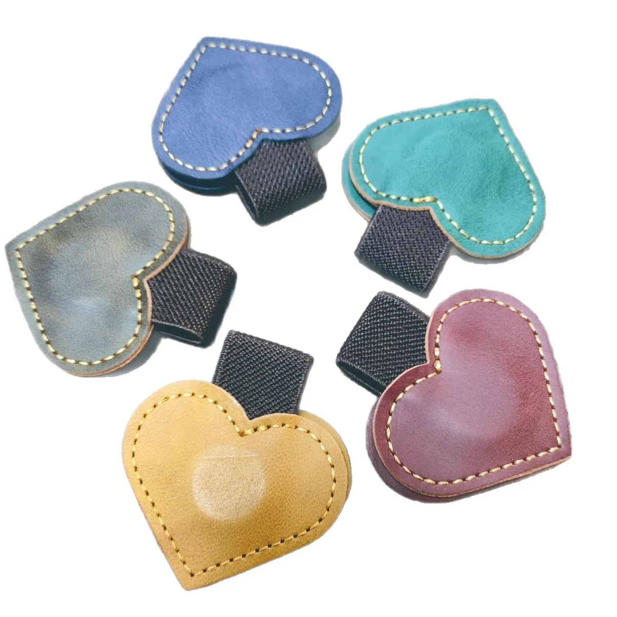 custom heart magnetic bookmark pu - bulk order discount available - view 5
