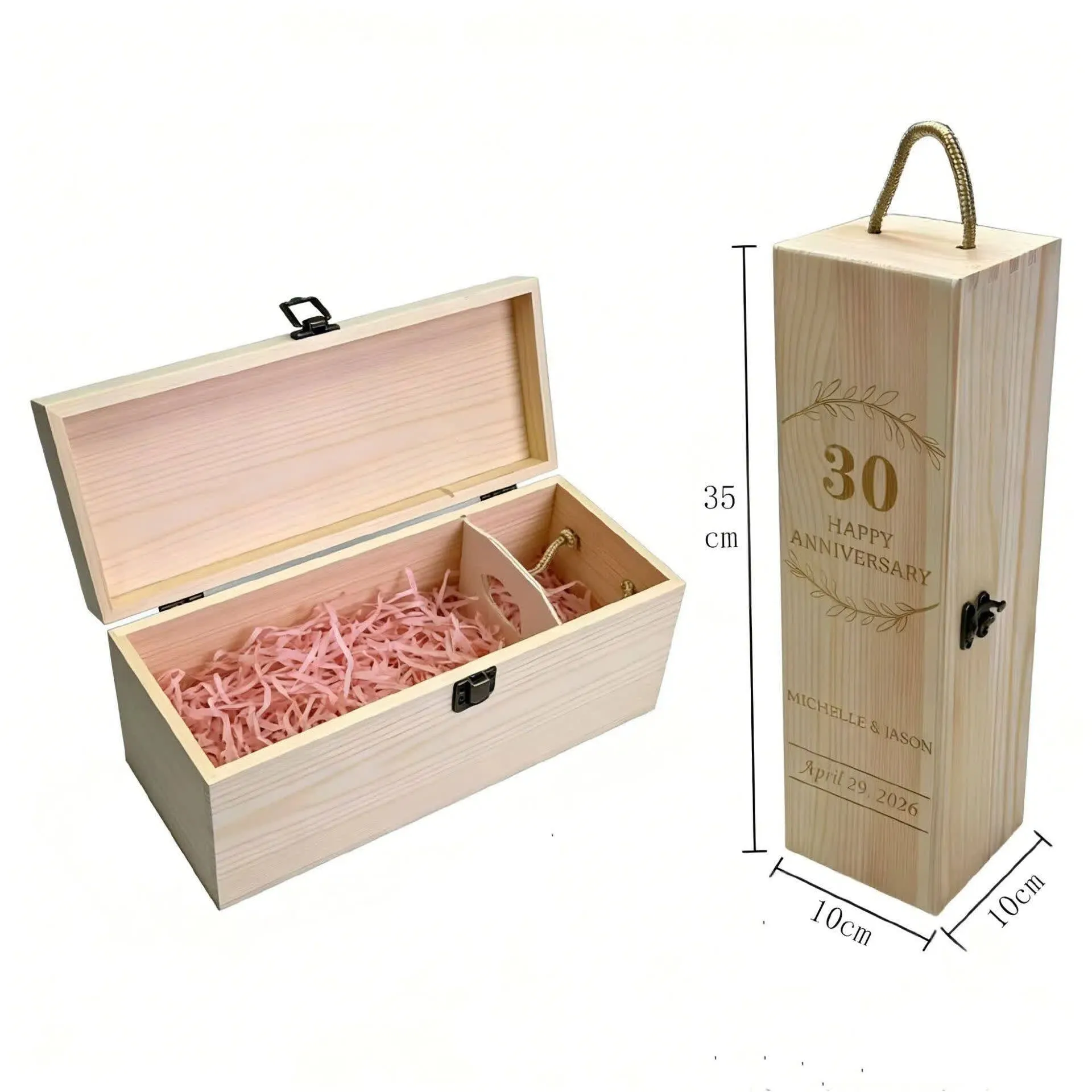 custom wine bottle wooden gift box - OEM custom logo accepted - view 5