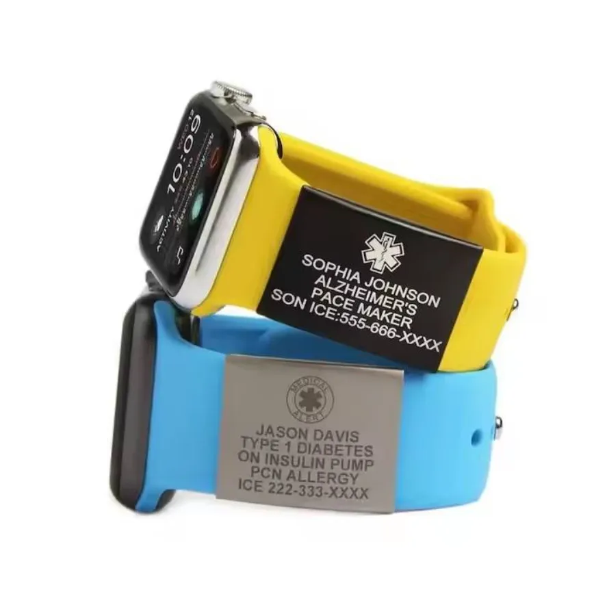 custom apple watch medical alert tag - private label service available