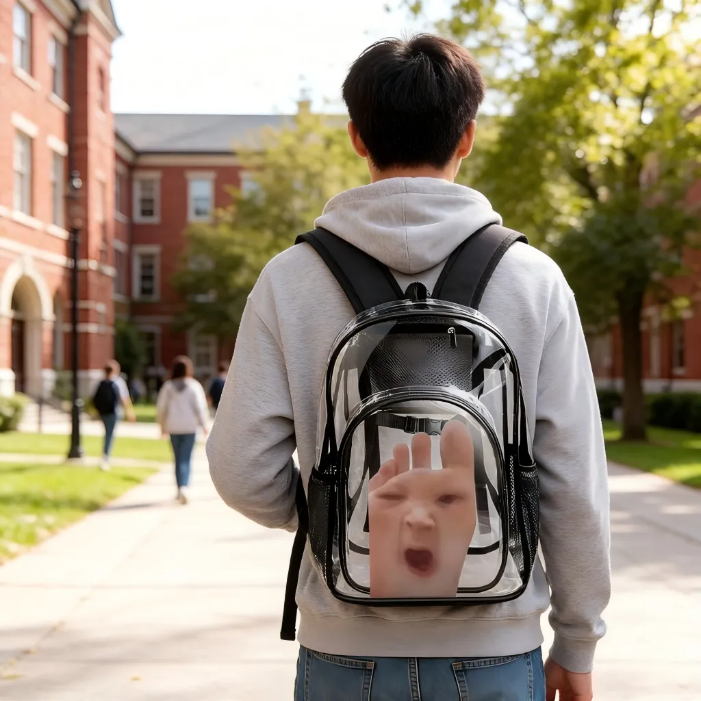 custom transparent backpack clear pvc - MOQ 20pcs factory direct