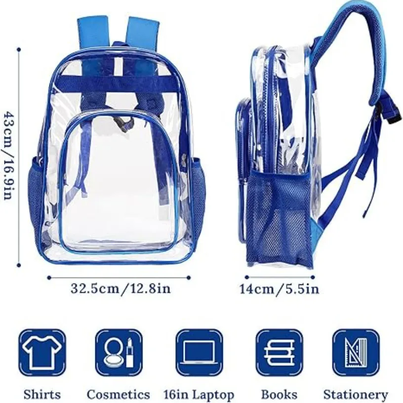 custom transparent backpack clear pvc - MOQ 20pcs factory direct - view 4
