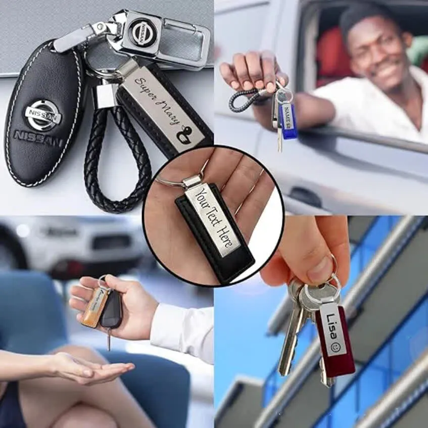custom pu leather keychain pendant - 7-day sample lead time - view 2