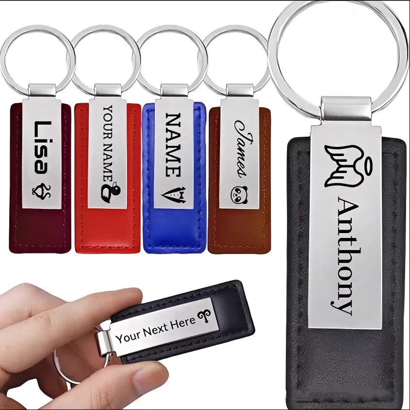 custom pu leather keychain pendant - 7-day sample lead time - view 3