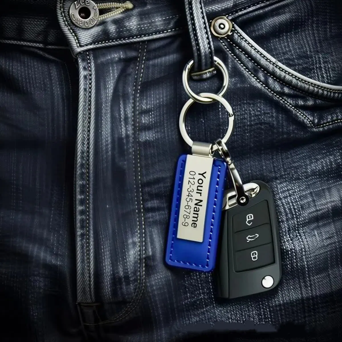 custom pu leather keychain pendant - 7-day sample lead time - view 4