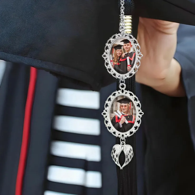 custom graduation photo charm pendant - view 3