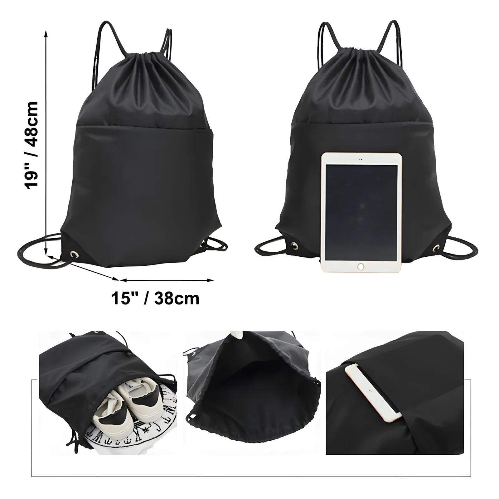 custom 210d waterproof drawstring backpack - Oeko-Tex certified supplier - view 3