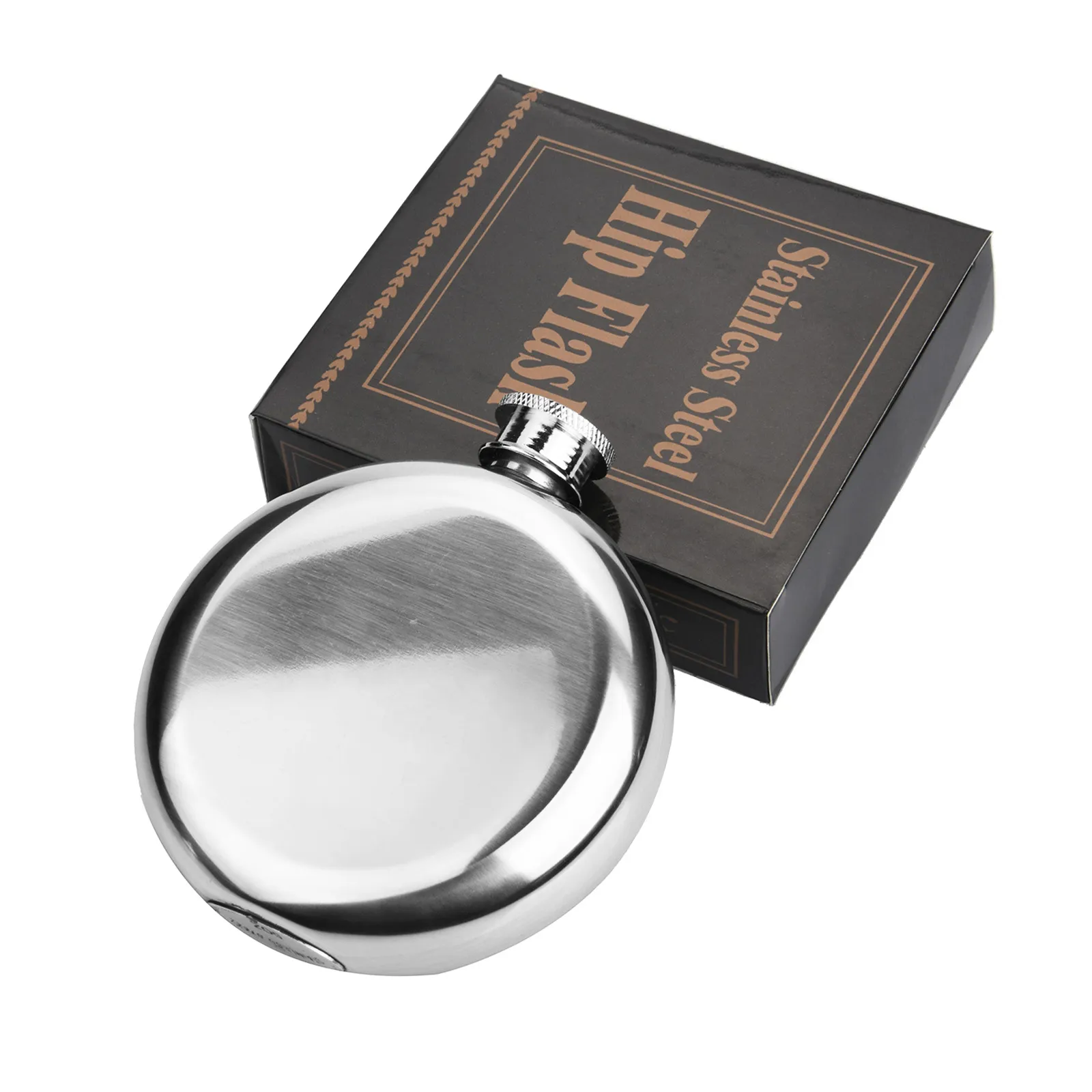 custom stainless steel liquor flask - trade show giveaway supplier - view 3