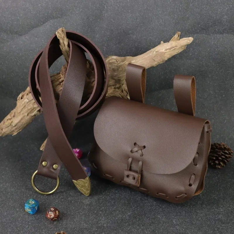 vintage medieval belt wallet coin purse