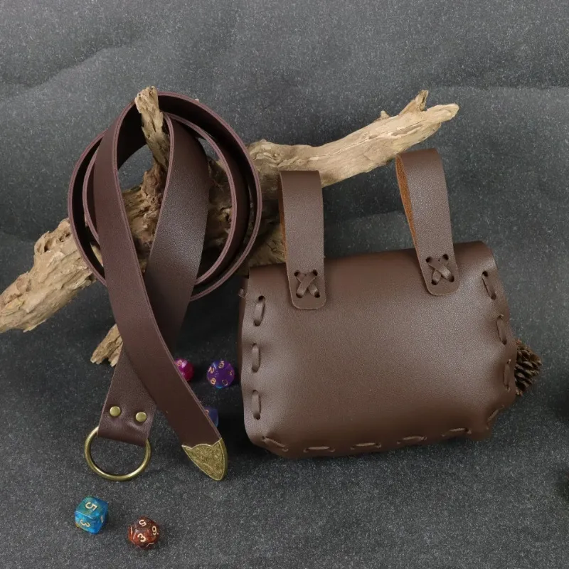 vintage medieval belt wallet coin purse - view 3