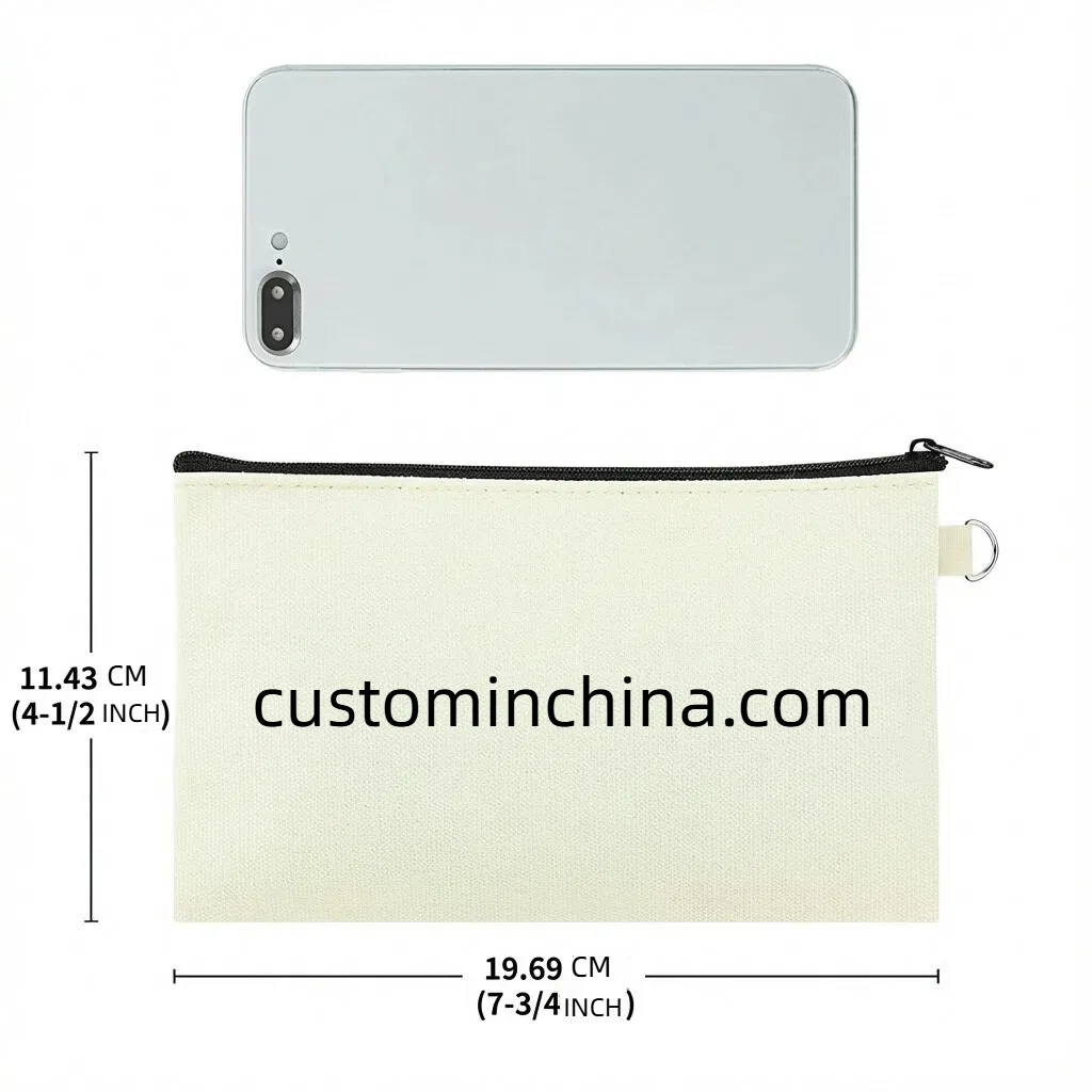 custom blank canvas zipper pouch - free sample on request