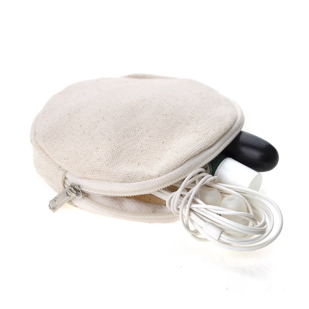 custom canvas coin key pouch round - view 2