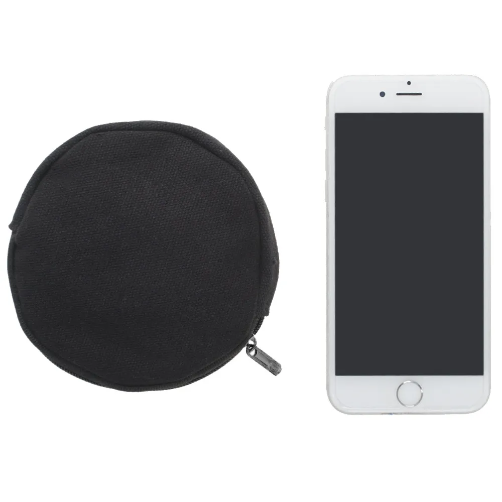custom canvas coin key pouch round - view 3