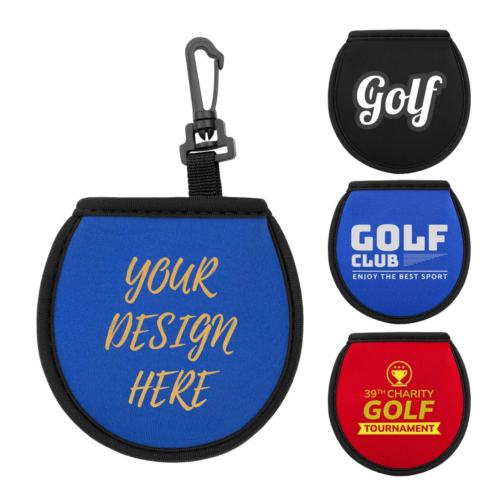 custom neoprene golf ball cleaner pouch - wholesale price for global buyers - view 2