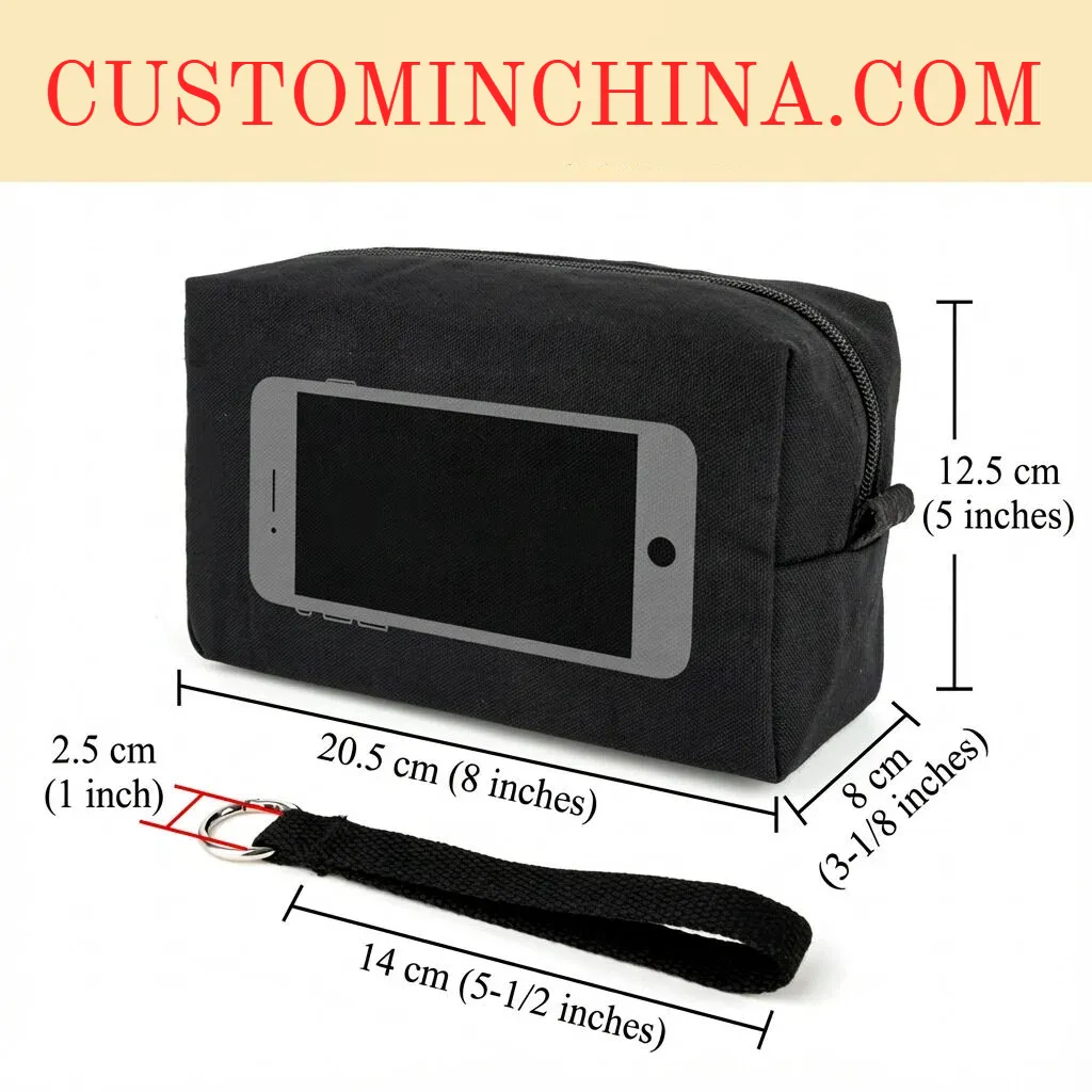custom large square canvas makeup bag - B2B wholesale inquiry welcome
