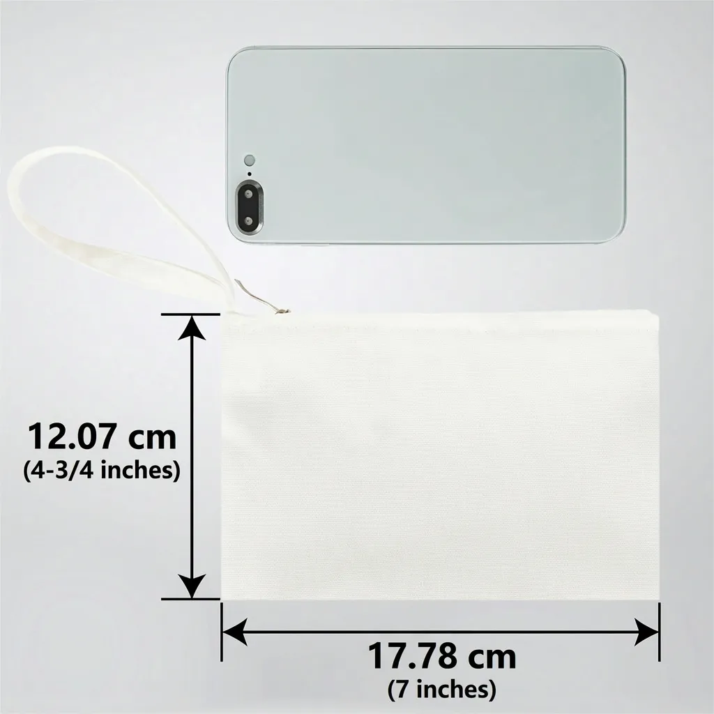 custom blank canvas wristlet pouch - low MOQ custom order