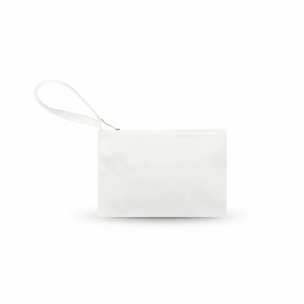 custom blank canvas wristlet pouch - low MOQ custom order - view 2