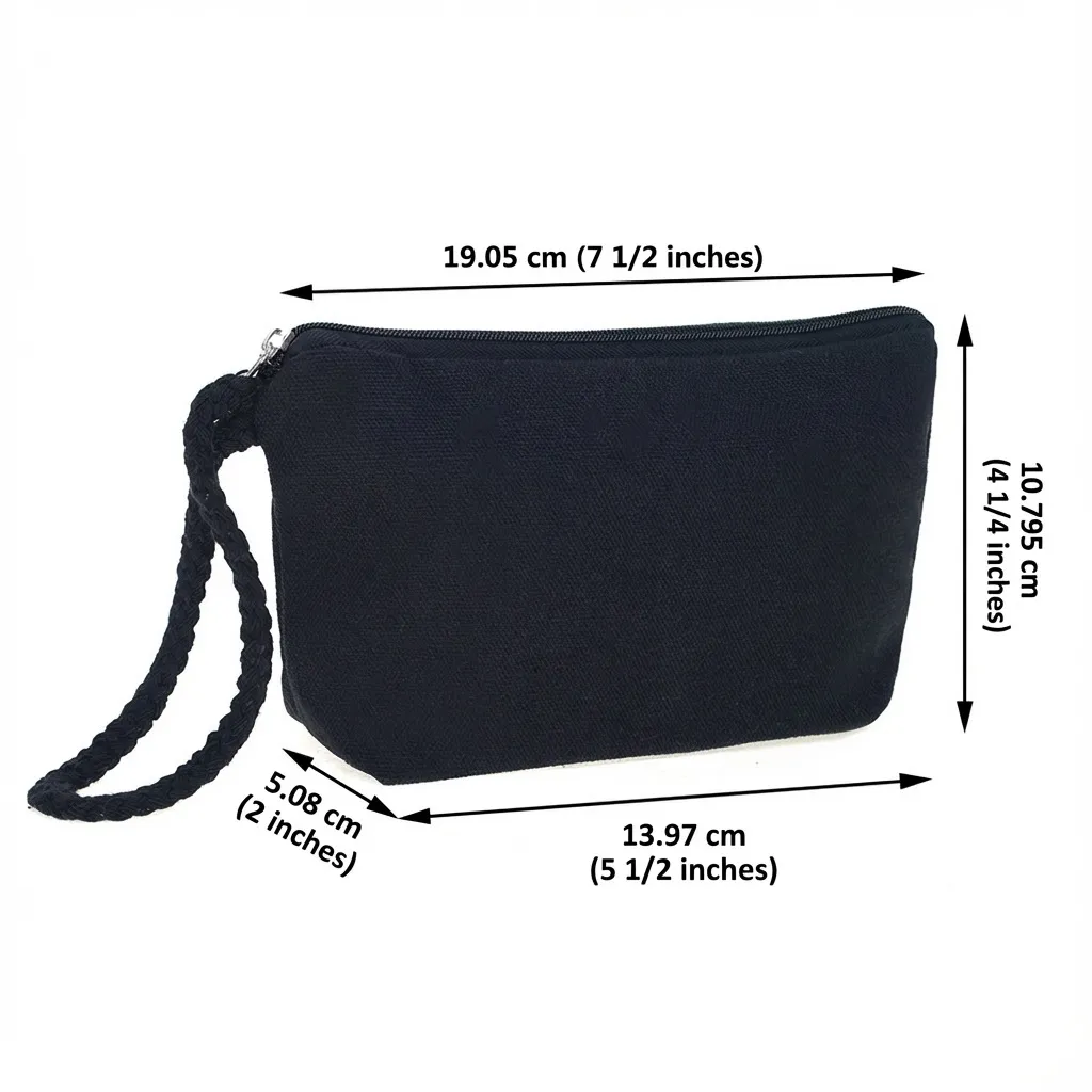 custom black white canvas zipper clutch - corporate gift wholesale supplier