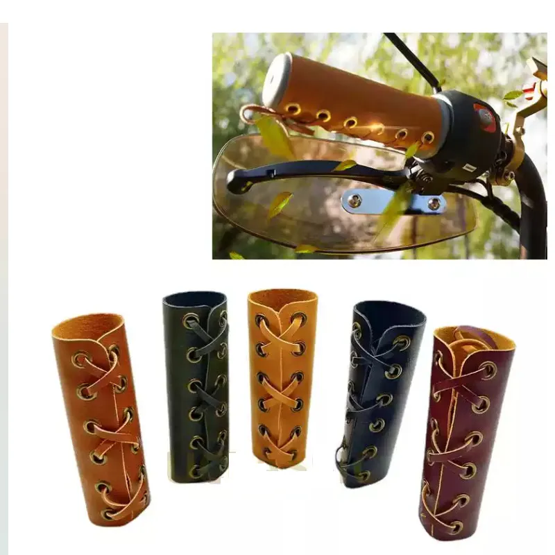 vintage leather bicycle handlebar grips - OEM custom logo accepted