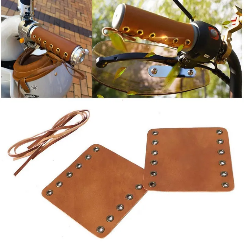 vintage leather bicycle handlebar grips - OEM custom logo accepted - view 3