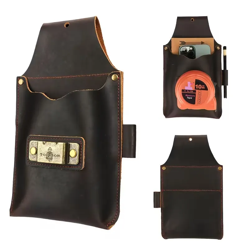 tape measure leather holster belt - custom color and size accepted