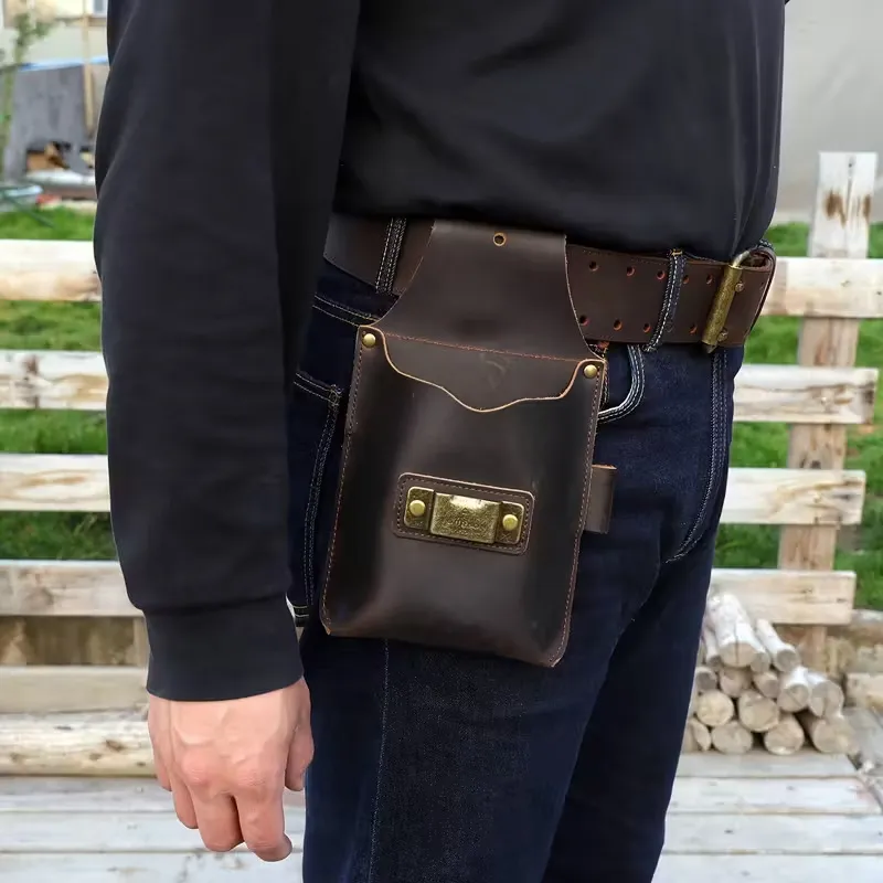 tape measure leather holster belt - custom color and size accepted - view 3