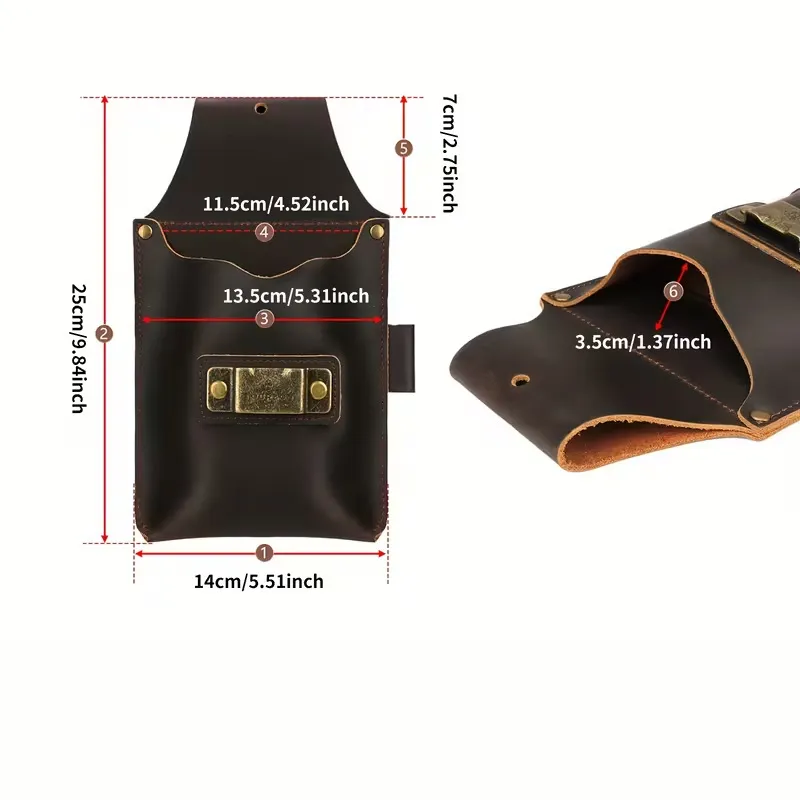 tape measure leather holster belt - custom color and size accepted - view 4