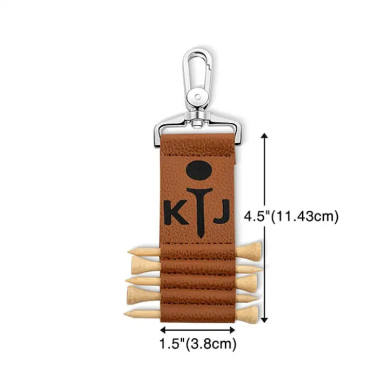 engraved leather golf ball tee pouch - trade show giveaway supplier - view 4