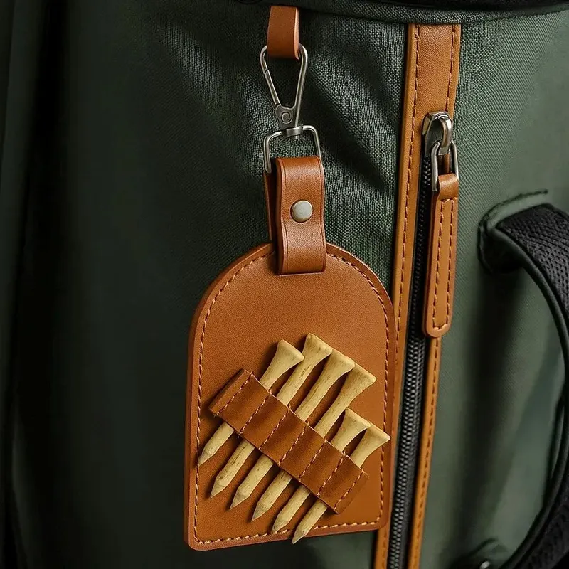 pu leather golf tee holder keychain - free sample on request