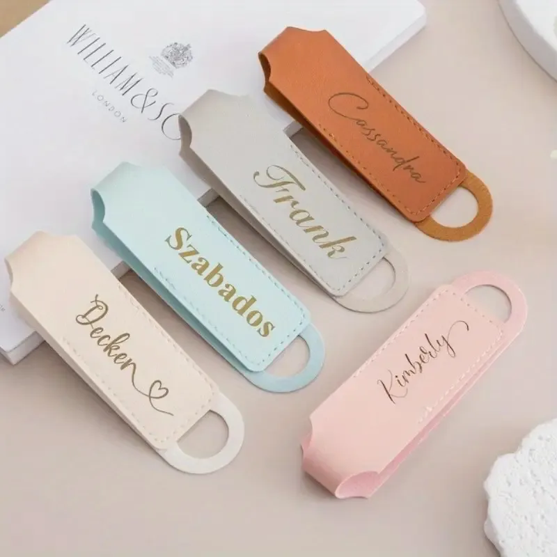pu leather luggage tag laser engraved - corporate gift wholesale supplier - view 3