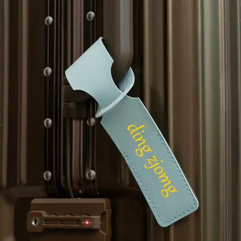 pu leather luggage tag laser engraved - corporate gift wholesale supplier - view 4