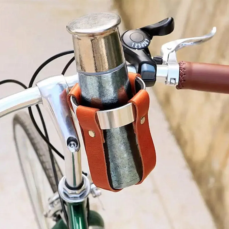 leather bicycle water bottle holder - view 2
