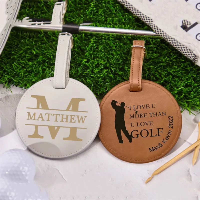 leather golf bag tag groomsmen gift - factory direct wholesale price - view 2